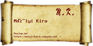 Mályi Kira névjegykártya